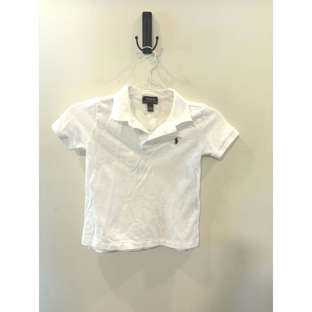 Polo Ralph Lauren Boys White Mesh Polo, size 5 EUC